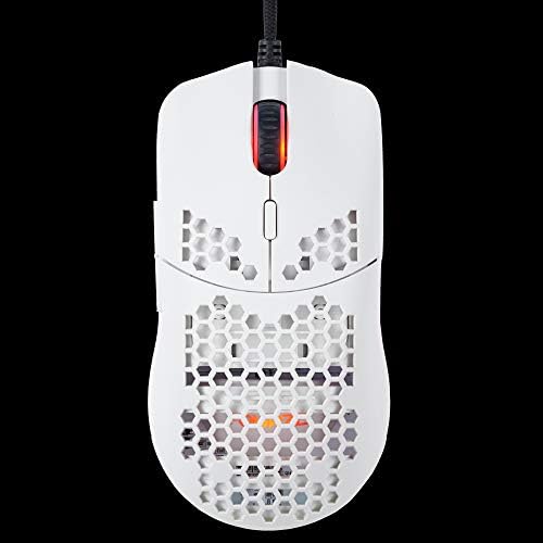 Fourze GM800 עכבר משחק לבן בעל ביצועים גבוהים | חיישן Pixart 3389 עכבר משחק | חיישן 800-16000 DPI | תאורת